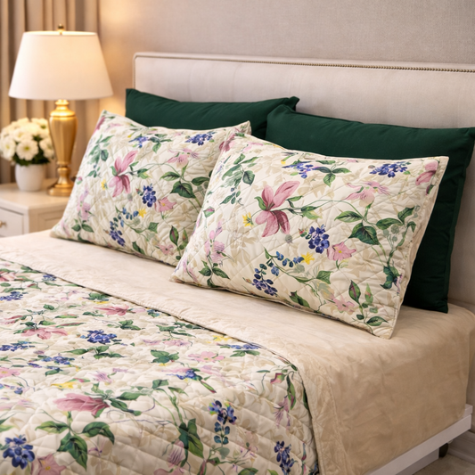 EMERALD GARDEN PRINTED BEDSPREAD SET