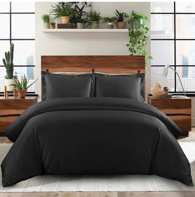 SOLID DUVET COVER SET-400 THREAD COUNT