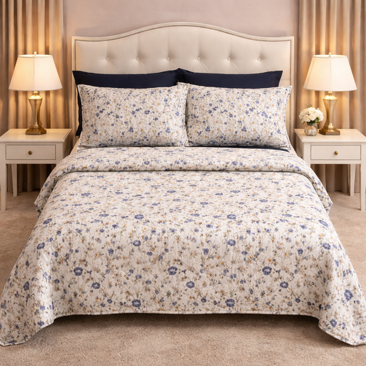 SPRING PATELS PRINTED BEDSPREAD SET