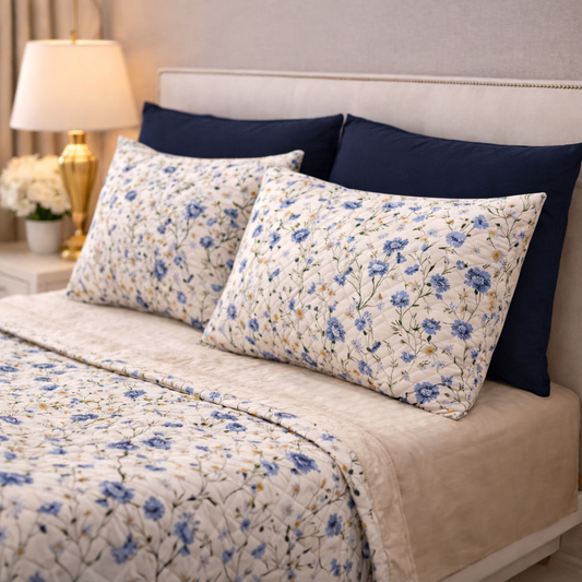 SPRING PATELS PRINTED BEDSPREAD SET