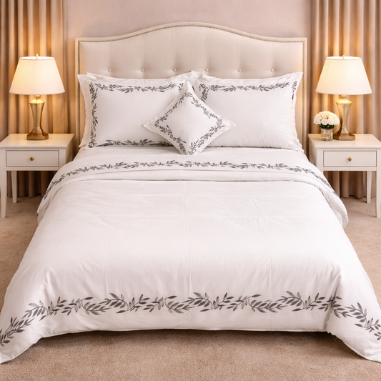 LUXE EMBROIDERED T1200 WHITE SET