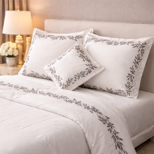 LUXE EMBROIDERED T1200 WHITE SET