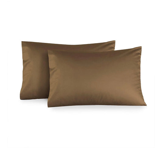 BROWN SOLID PILLOW CASES