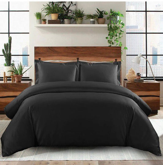SOLID DUVET COVER SET-400 THREAD COUNT